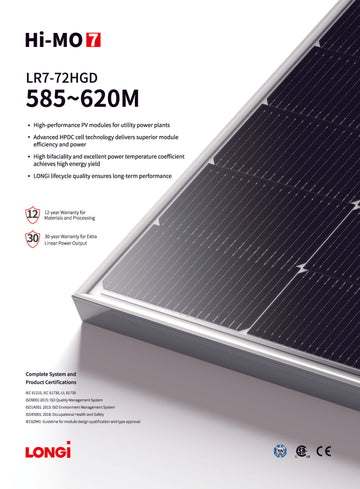 Longi Himox7 605W Solar Panel