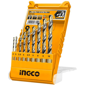 INGCO AKD1095 9PCS HSS Twist Drill Bits Set