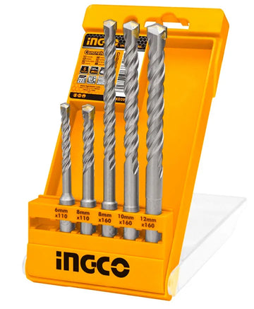 INGCO AKD2052 5Pcs SDS Plus Hammer Drill Bits Set