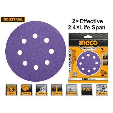 INGCO AKRS125101 Purple Sanding Disc
