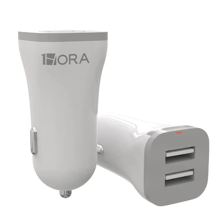 1HORA 2.4A 12W dual USB Car Charger-PVC