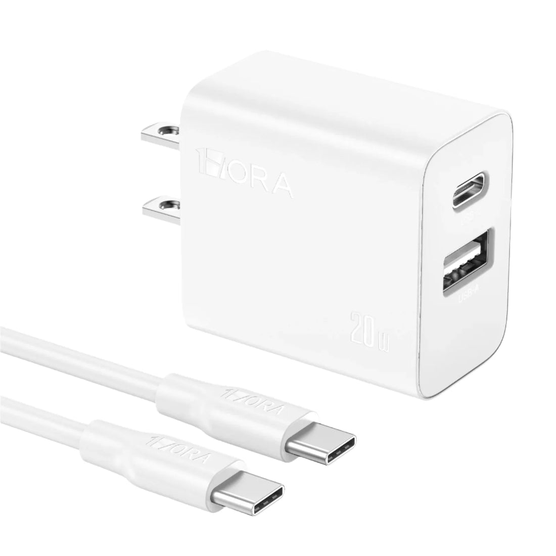 1HORA GAR162B 20W Charger Dual U+C +Type-C to Type-C Cable