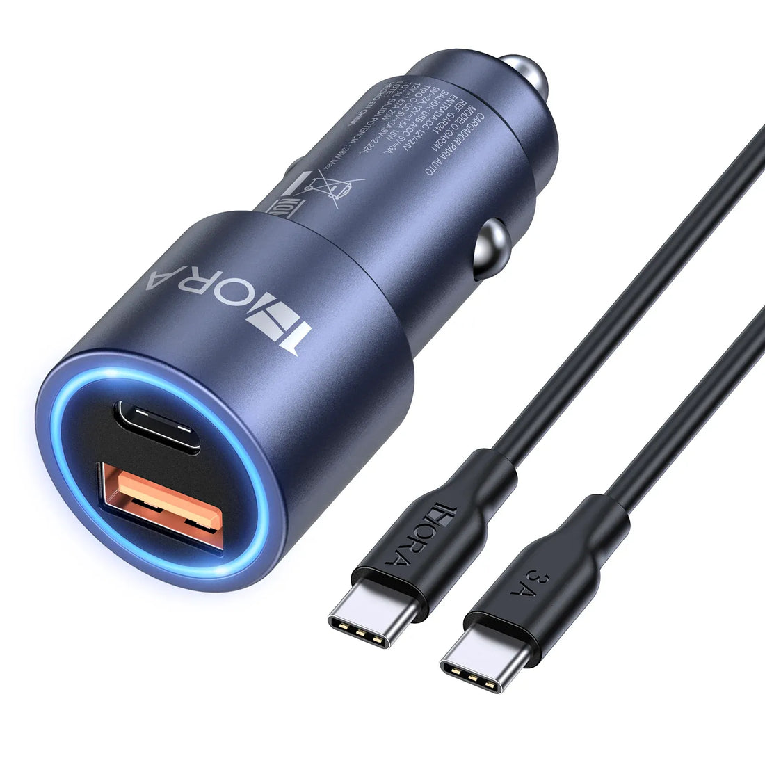 1Hora GAR241 38W ABS+PC C Port Fast Car Charger