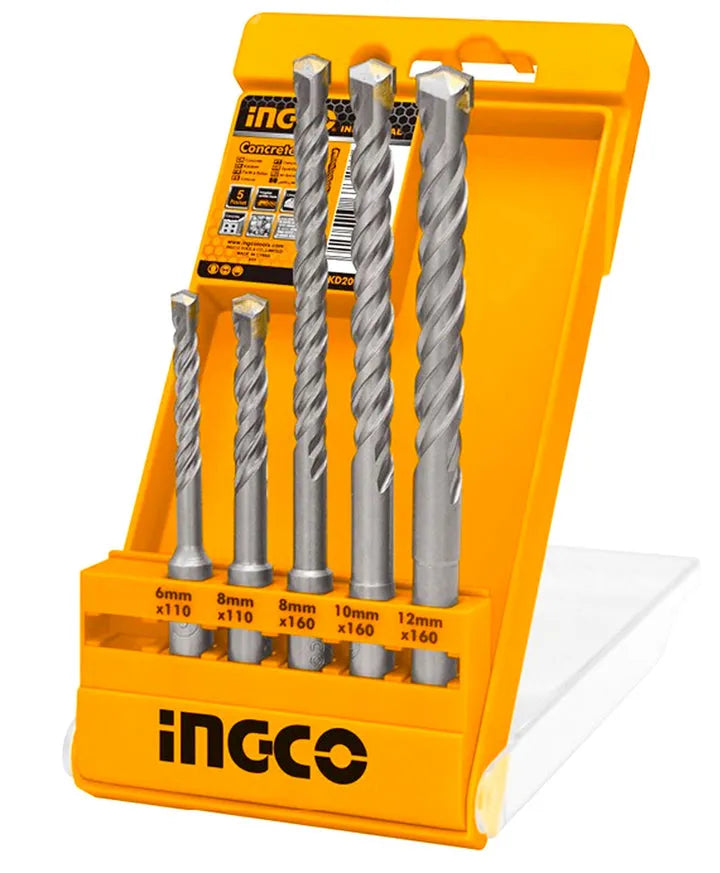 INGCO AKD2052 5Pcs SDS Plus Hammer Drill Bits Set