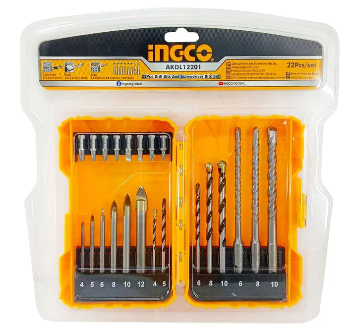 INGCO AKDL1201 12PCS Flat Wood Drill Bits Set